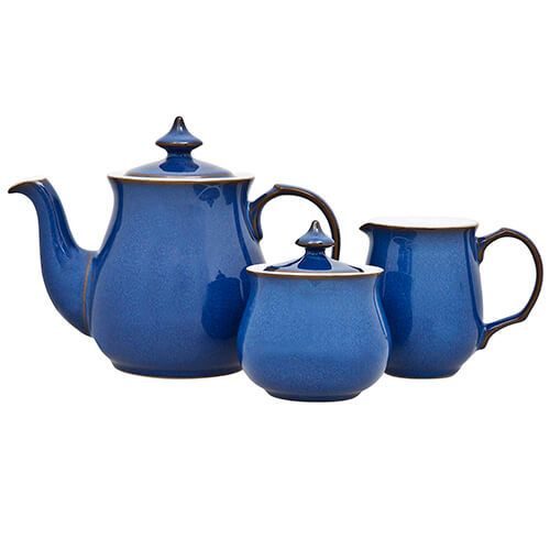 Denby Imperial Blue 3 Piece Tea Set