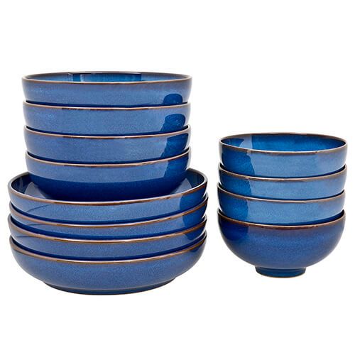 Denby Imperial Blue 12 Piece Bowl Set