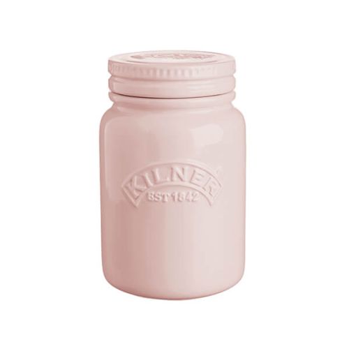Kilner Ceramic Push Top Dusty Pink Jar 0.6 Litre