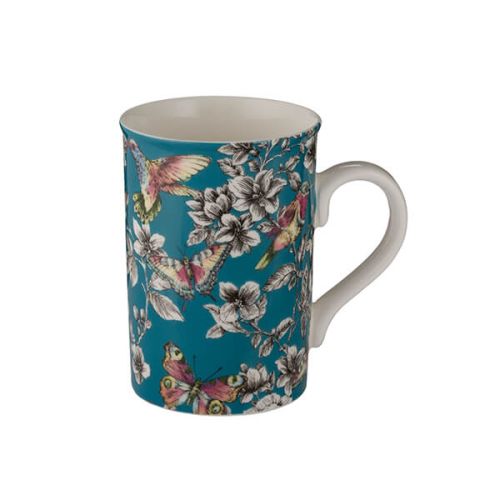 Price & Kensington Hummingbird Floral Teal Mug 300ml