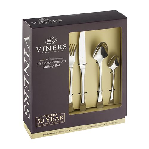 Viners Geneva 18/10 Stainless Steel 16 Piece Cutlery Set