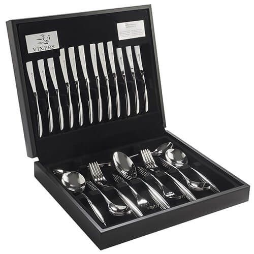 Viners Style 18/10 Stainless Steel 44 Piece Wooden Canteen