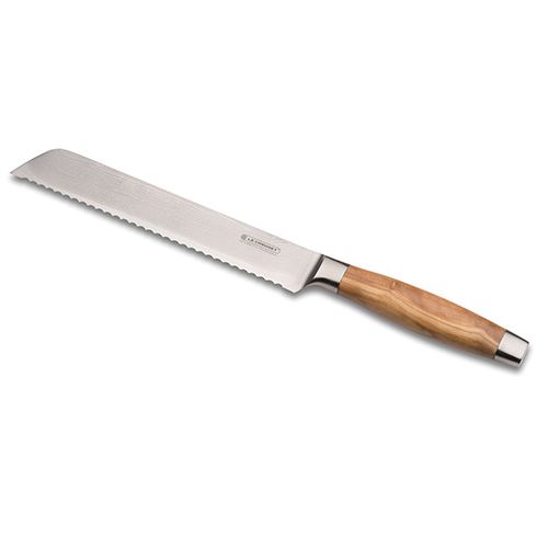 Le Creuset 20cm Bread Knife Olive Wood Handle