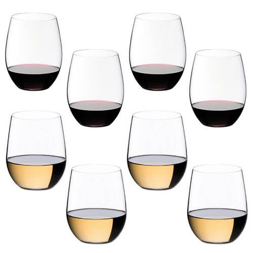 Riedel O Cabernet / Merlot & Viognier / Chardonnay Wine Glass Eight Piece Set