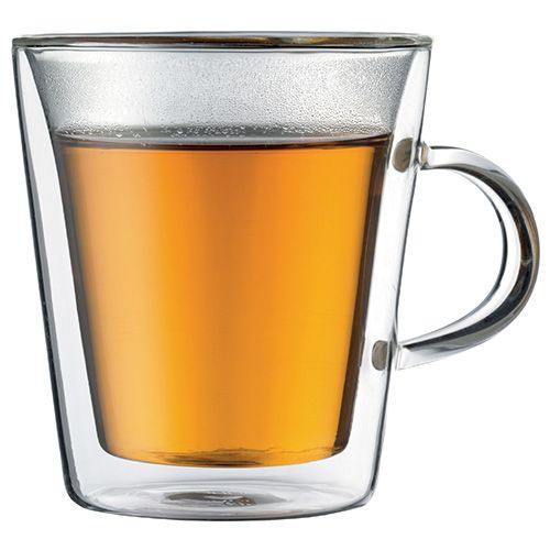 Bodum Canteen Glass Double Wall Cup With Handle 0.2L / 6oz Set Of 2