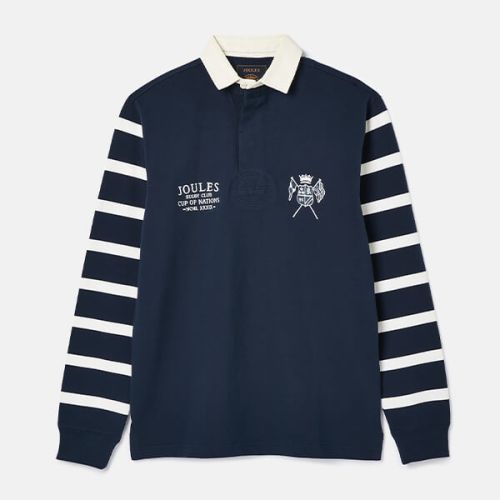 Joules Mens Navy Embroidered Classic Rugby Shirt