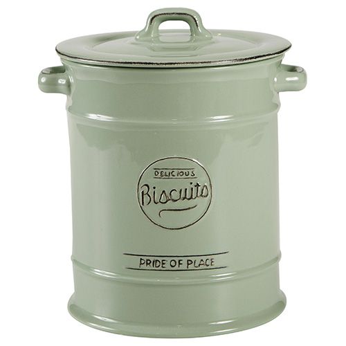 T&G Pride Of Place Large Biscuit Jar Old Green