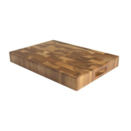 T&G Acacia End Grain Tuscany Large Rectangular Chopping Board With Finger Grooves