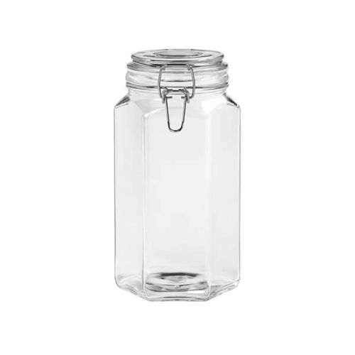 Tala Hexagonal Glass Clip Top Storage Jar 1500ml