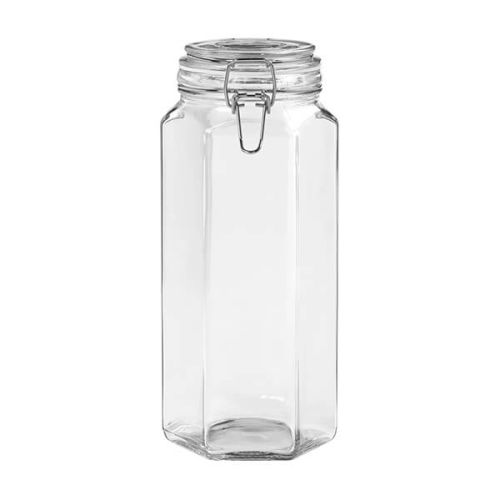 Tala Hexagonal Glass Clip Top Storage Jar 1790ml