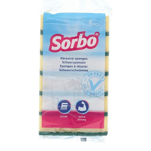 Sorbo Pack of 6 Heavy Quality Scouring Sponges