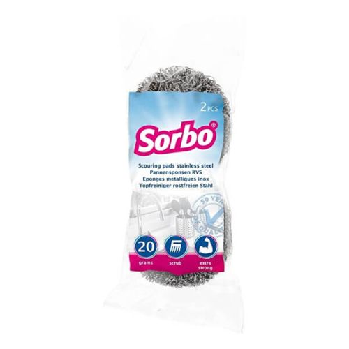 Sorbo Pack of 2 Stainless Steel Scourers