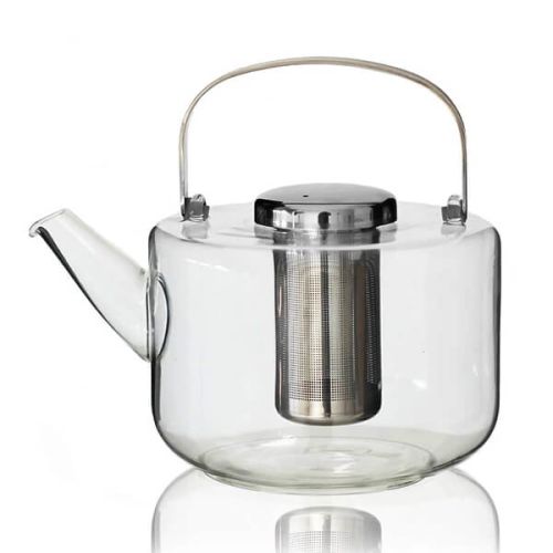VIVA Scandinavia Bjorn Silver Glass Teapot 1.3L
