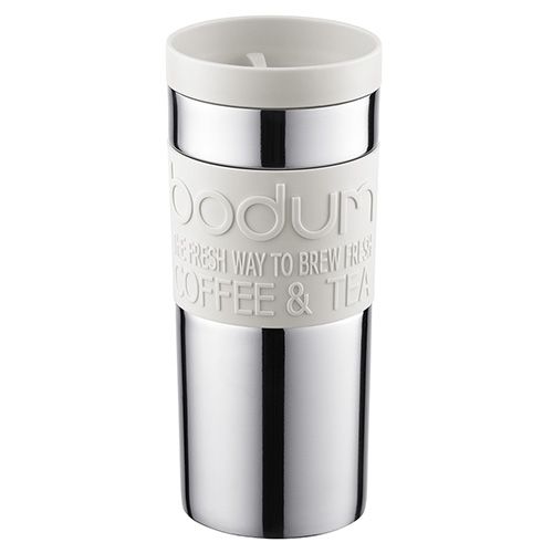 Bodum Travel Mug Stainless Steel Twist Lid Off White