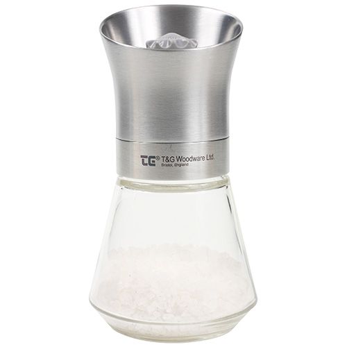 T&G CrushGrind Tip Top Stainless Steel Top Salt Mill