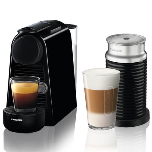 Magimix Nespresso Essenza Mini Black and Aeroccino Coffee Machine