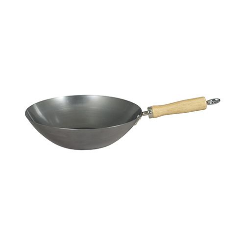 Dexam 27cm Lacquer Finish Carbon Steel Wok With Wooden Handle