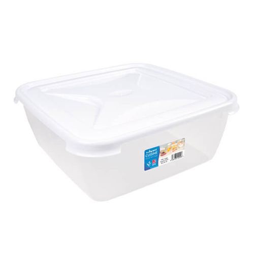 Wham Cuisine 10L Clear & Ice White Large Square Food Box & Lid