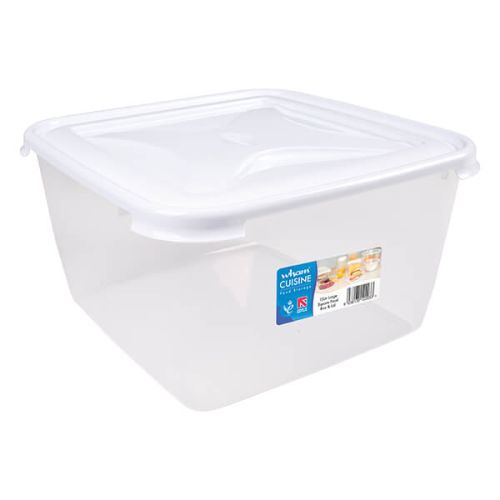 Wham Cuisine 15L Clear & Ice White Large Square Food Box & Lid