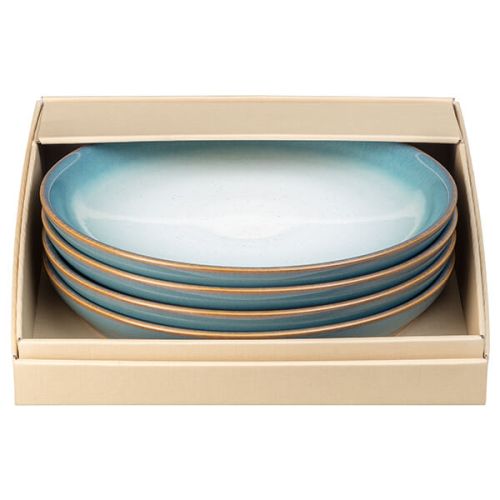 Denby Azure Haze 4 Piece Coupe Dinner Plate Set