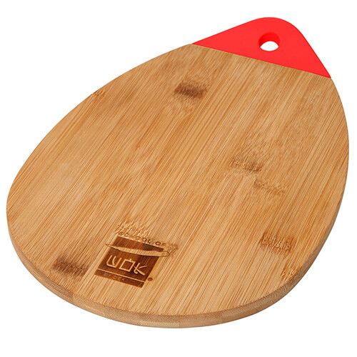 School of Wok Bamboo Chopping Board With Silicone Handle, Large