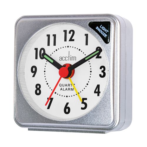 Acctim Ingot Alarm Clock Silver