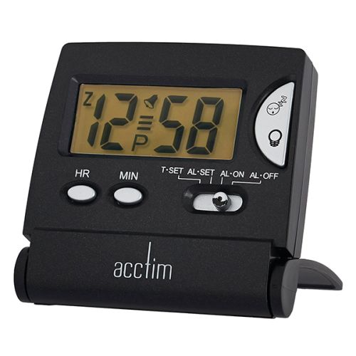 Acctim Mini LCD Flip Alarm Clock Black