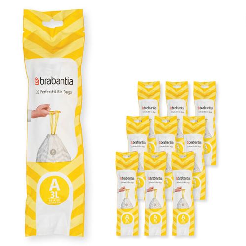Brabantia PerfectFit Bags A 3 litre Multipack of 200 bags