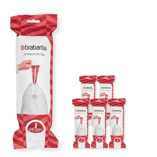 Brabantia PerfectFit Bags J 20-25 litre Multipack of 120 bags 6x20