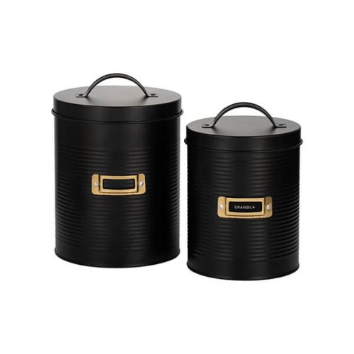 Typhoon Otto Black Set Of 2 Storage Canisters