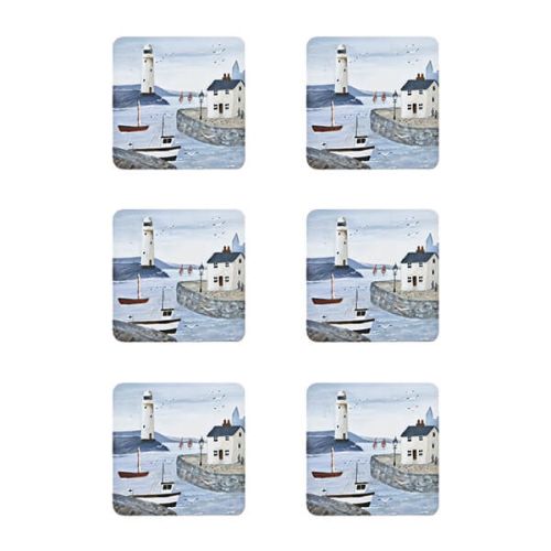 Denby Set Of 6 Coastal Lighthouse Coasters