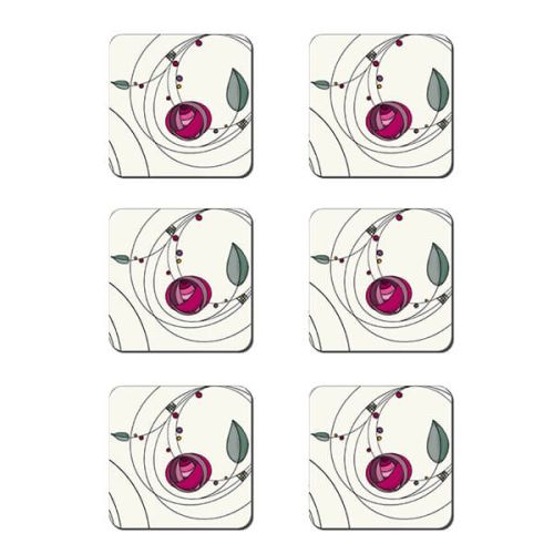 Denby Set Of 6 Tiffany Rose Double Coasters