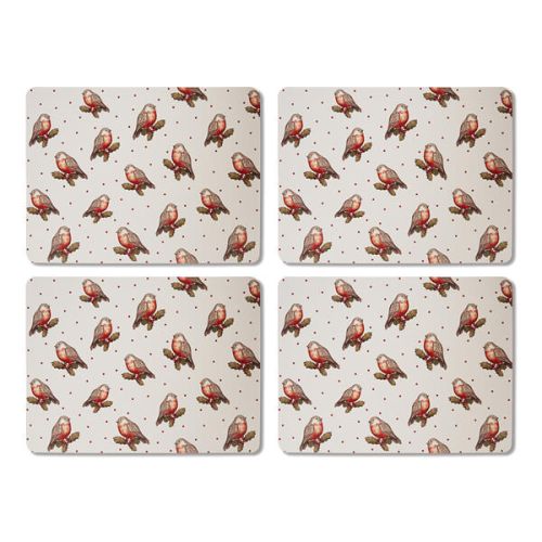 Cooksmart Red Red Robin Set Of 4 Placemats