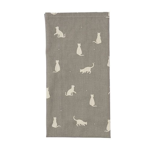 Dexam Vintage Happy Cats Tea Towel Slate