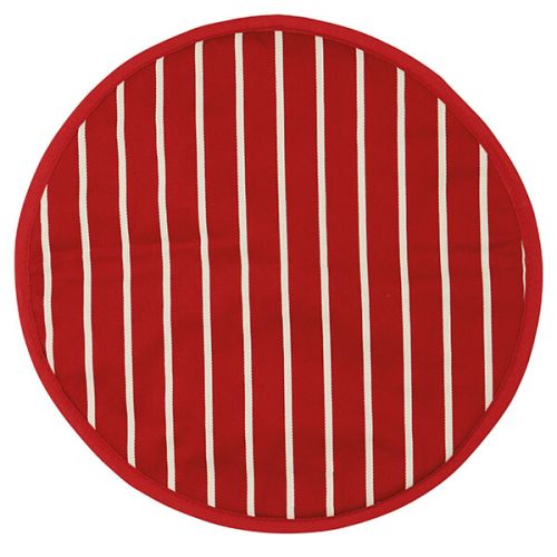 Dexam Rushbrookes Butchers Stripe Round Hob Cover Red