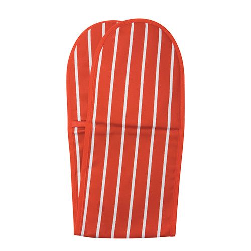Dexam Rushbrookes Classic Butchers Stripe Double Oven Glove Red