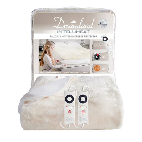 Dreamland Faux Fur Heated Mattress Protector Double Dual Control