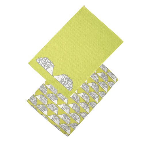 Scion Living Spike Set Of 2 Tea Towels Green