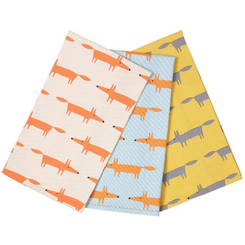 Scion Living Mr Fox Tea Towels Set Of 3