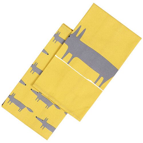 Scion Living Mr Fox Set Of 2 Tea Towels Yellow