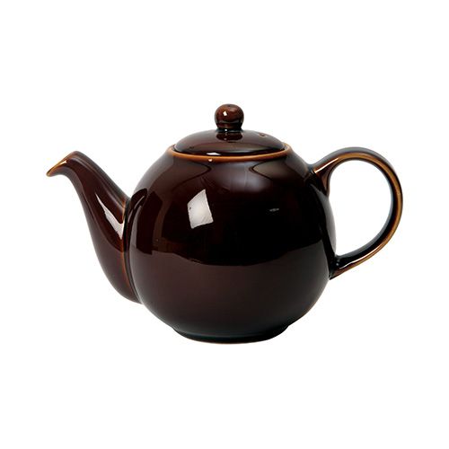 London Pottery 2 Cup Globe Teapot Rockingham Brown
