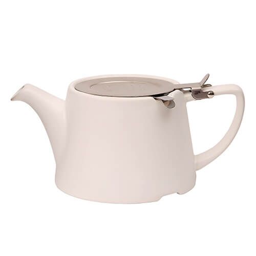 London Pottery Oval Filter 3 Cup Teapot Satin White