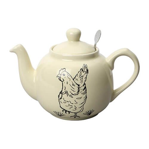 London Pottery 4 Cup Farmhouse Filter Teapot Happy Hen