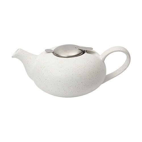 London Pottery Pebble Filter 2 Cup Teapot Speckled White