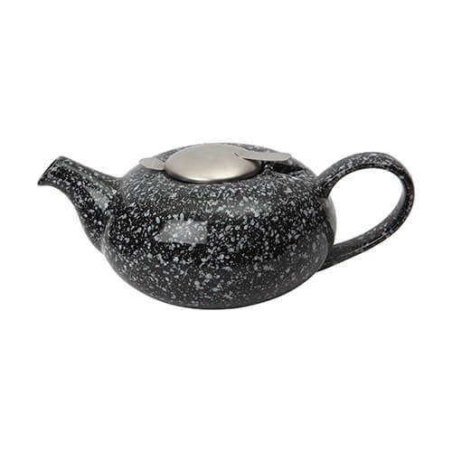 London Pottery Pebble Filter 2 Cup Teapot Flecked Gloss Black