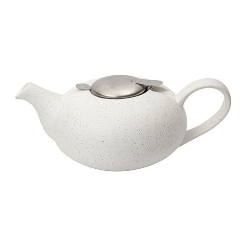 London Pottery Pebble Filter 4 Cup Teapot Speckled White