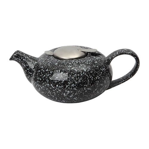 London Pottery Pebble Filter 4 Cup Teapot Flecked Gloss Black