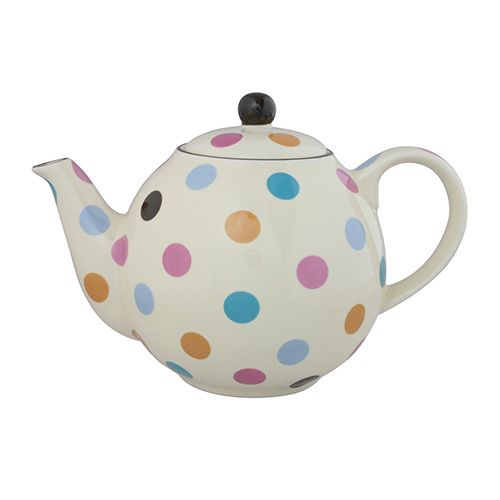 London Pottery 6 Cup Globe Teapot Multicoloured Spots
