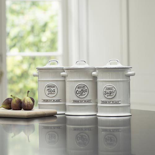 T&G Pride Of Place Set Of 3 Storage Jars In White