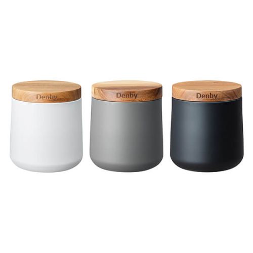Denby Set Of 3 Mixed Storage Canisters